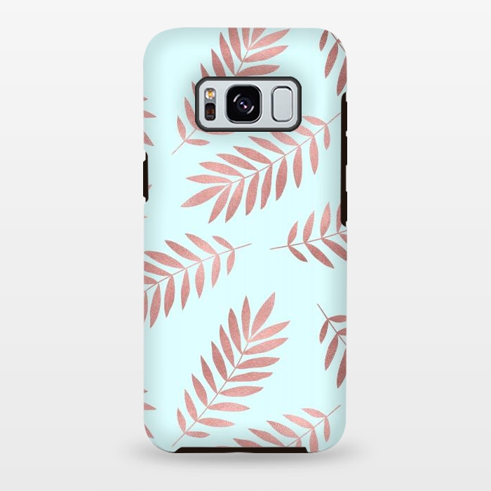 Galaxy S8 plus StrongFit Rose Gold Leaves by Creativeaxle
