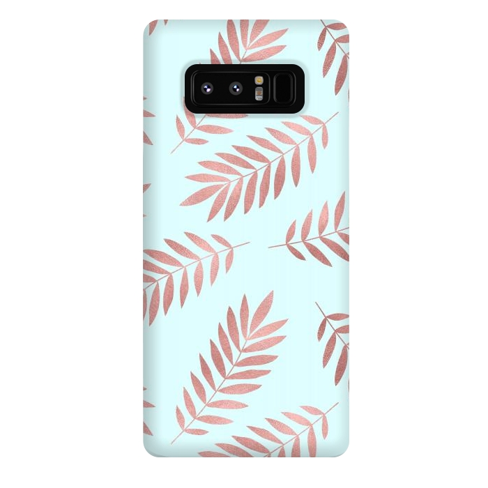 Galaxy Note 8 StrongFit Rose Gold Leaves by Creativeaxle