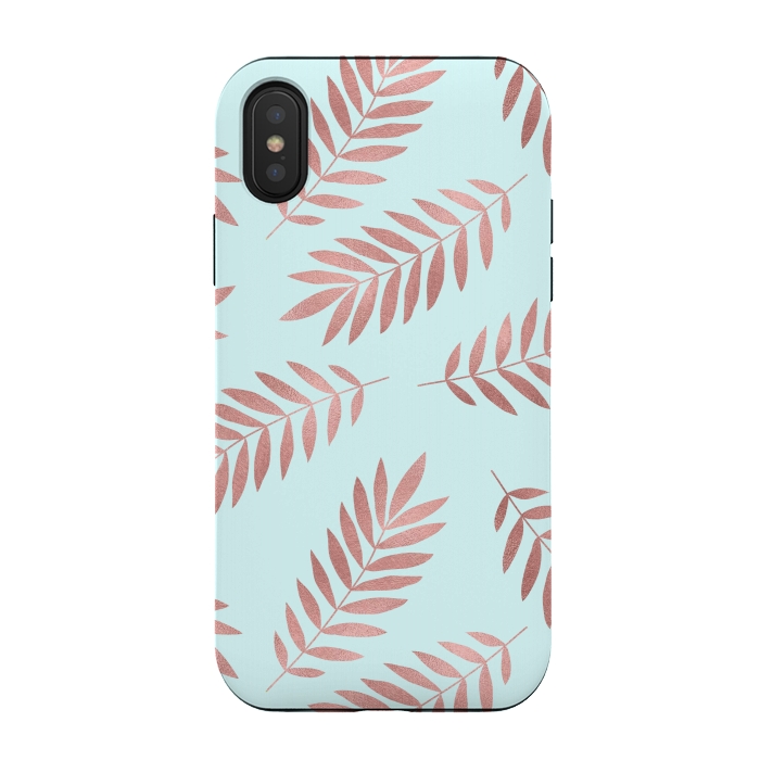 iPhone Xs / X StrongFit Rose Gold Leaves by Creativeaxle