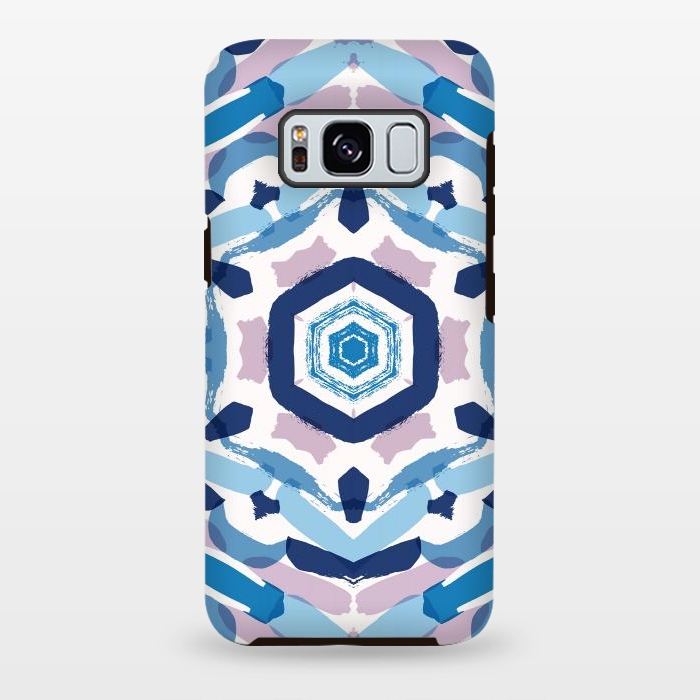 Galaxy S8 plus StrongFit Blue Kaleidoscope Mandala by Creativeaxle
