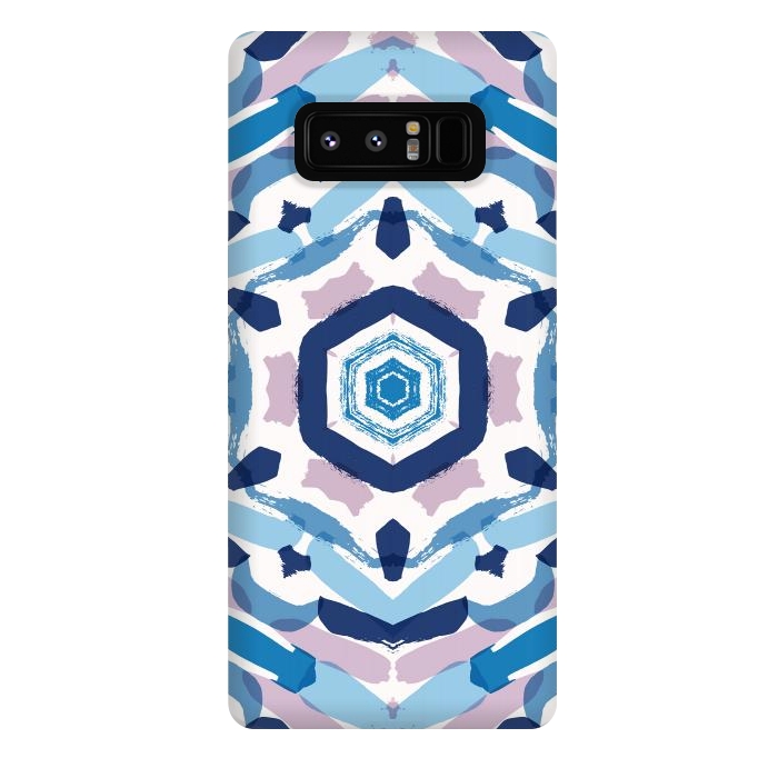Galaxy Note 8 StrongFit Blue Kaleidoscope Mandala by Creativeaxle