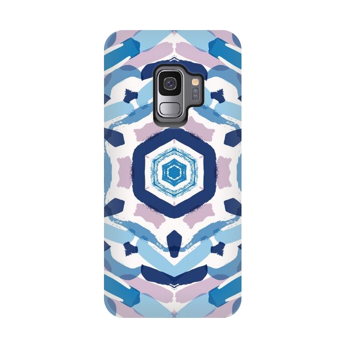 Galaxy S9 StrongFit Blue Kaleidoscope Mandala by Creativeaxle