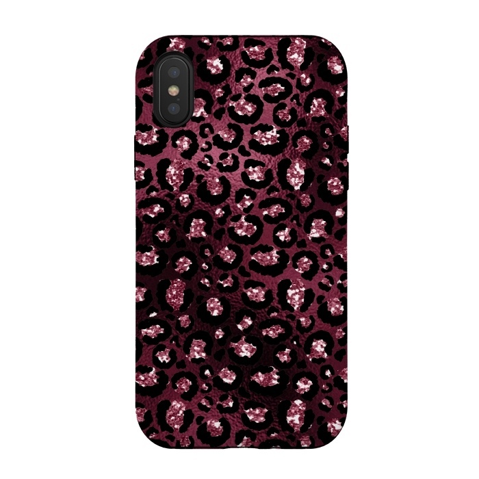 iPhone Xs / X StrongFit Purple Pink Cheetah Skin by  Utart