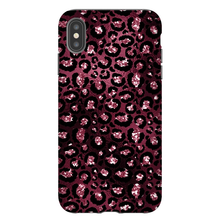 iPhone Xs Max StrongFit Purple Pink Cheetah Skin by  Utart