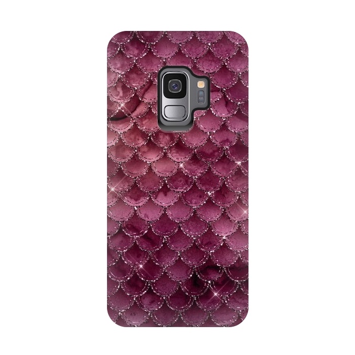 Galaxy S9 StrongFit Purple Silver Mermaid Scales by  Utart