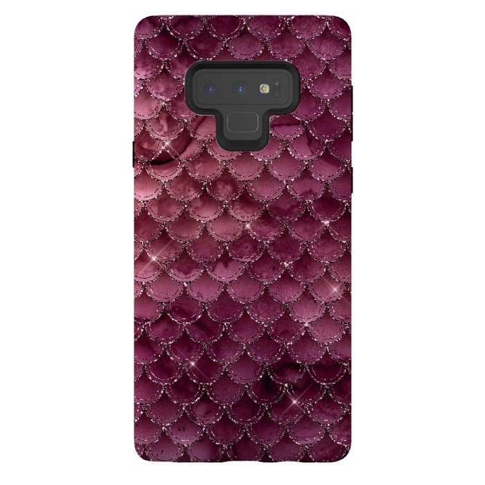 Galaxy Note 9 StrongFit Purple Silver Mermaid Scales by  Utart