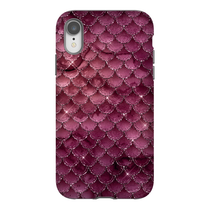 iPhone Xr StrongFit Purple Silver Mermaid Scales by  Utart