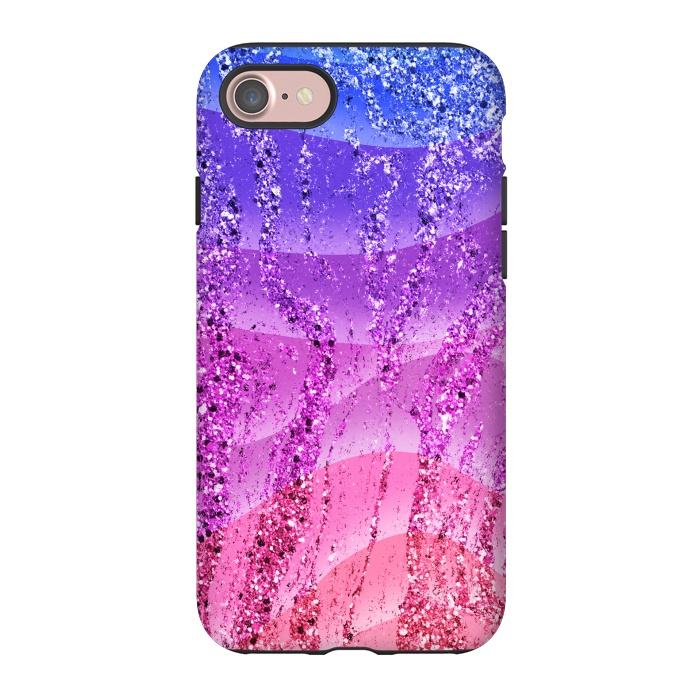 iPhone 7 StrongFit Gradient purple pink glitter marble by Oana 