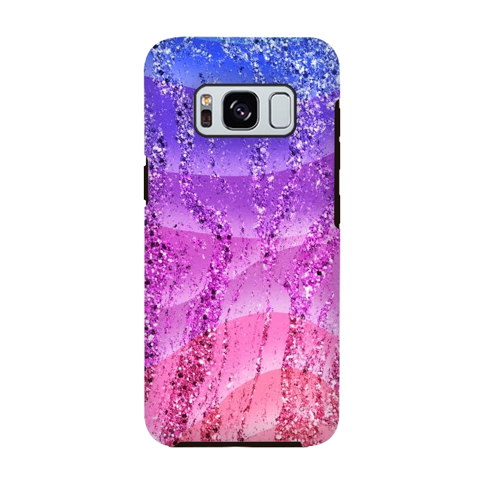 Galaxy S8 StrongFit Gradient purple pink glitter marble by Oana 
