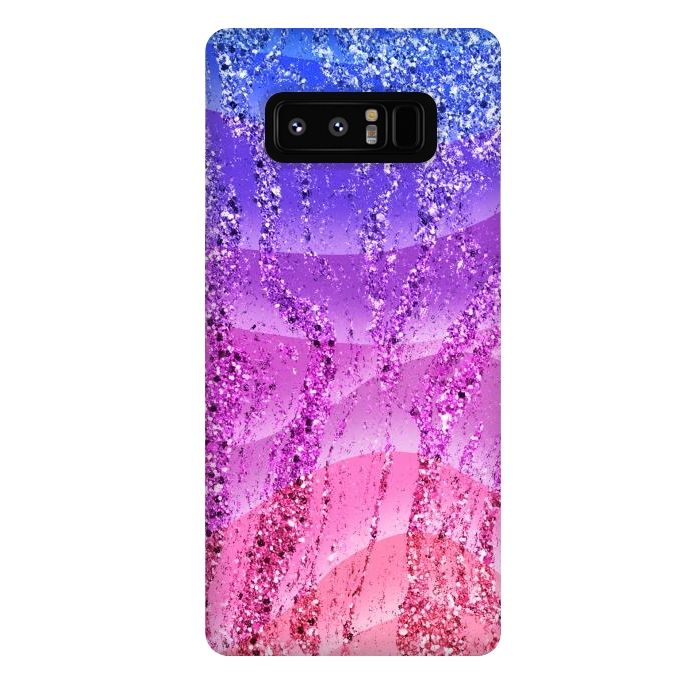 Galaxy Note 8 StrongFit Gradient purple pink glitter marble by Oana 