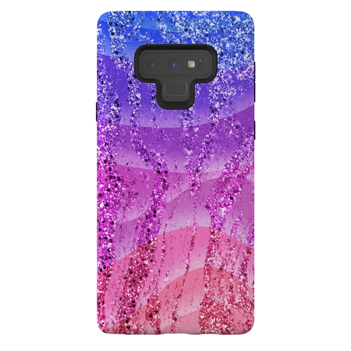 Galaxy Note 9 StrongFit Gradient purple pink glitter marble by Oana 