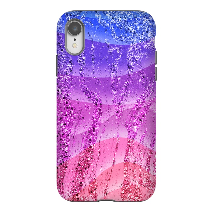 iPhone Xr StrongFit Gradient purple pink glitter marble by Oana 
