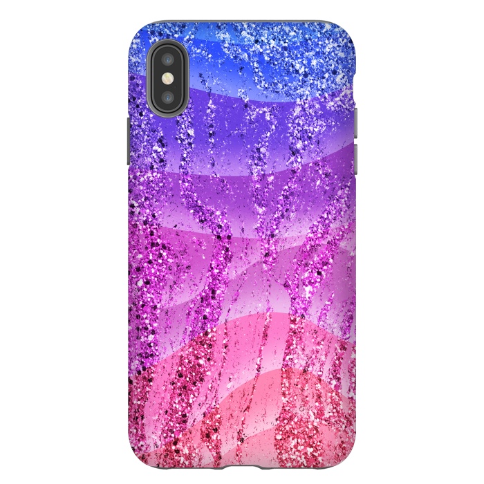 iPhone Xs Max StrongFit Gradient purple pink glitter marble by Oana 