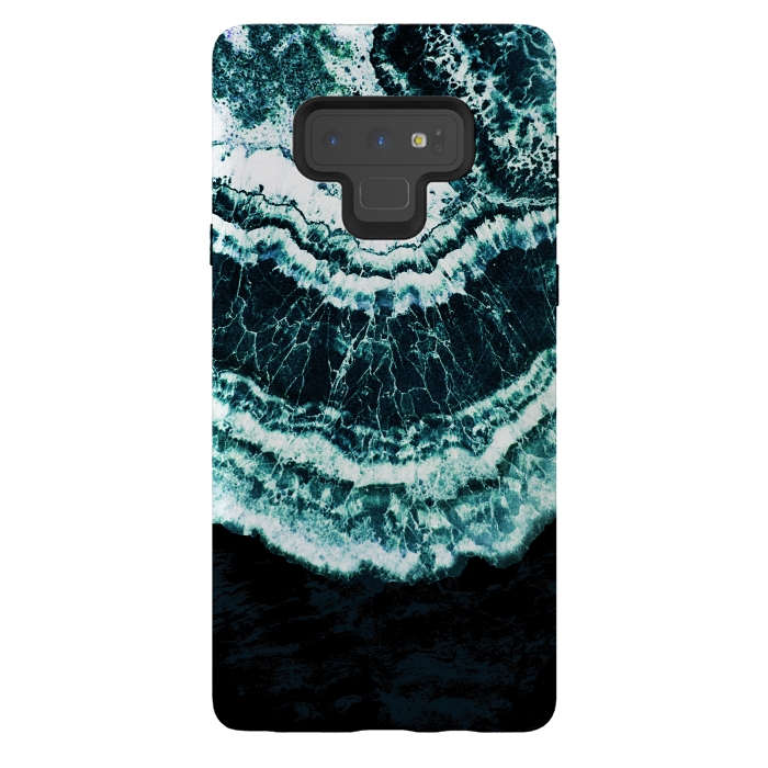 Galaxy Note 9 StrongFit Dark green agate marble by Oana 