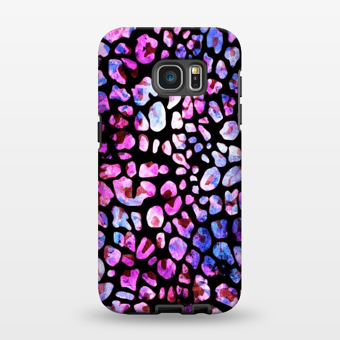 Galaxy S7 EDGE StrongFit Blue purple magenta leopard print by Oana 