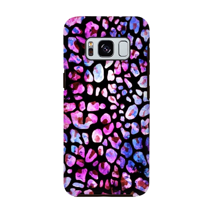 Galaxy S8 StrongFit Blue purple magenta leopard print by Oana 