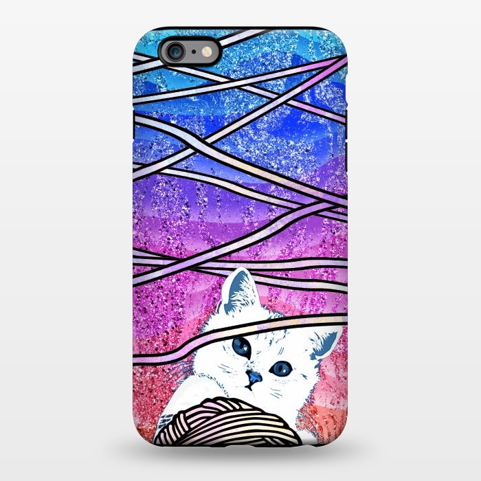 iPhone 6/6s plus StrongFit Kitten playing with yarn and gradient marble by Oana 