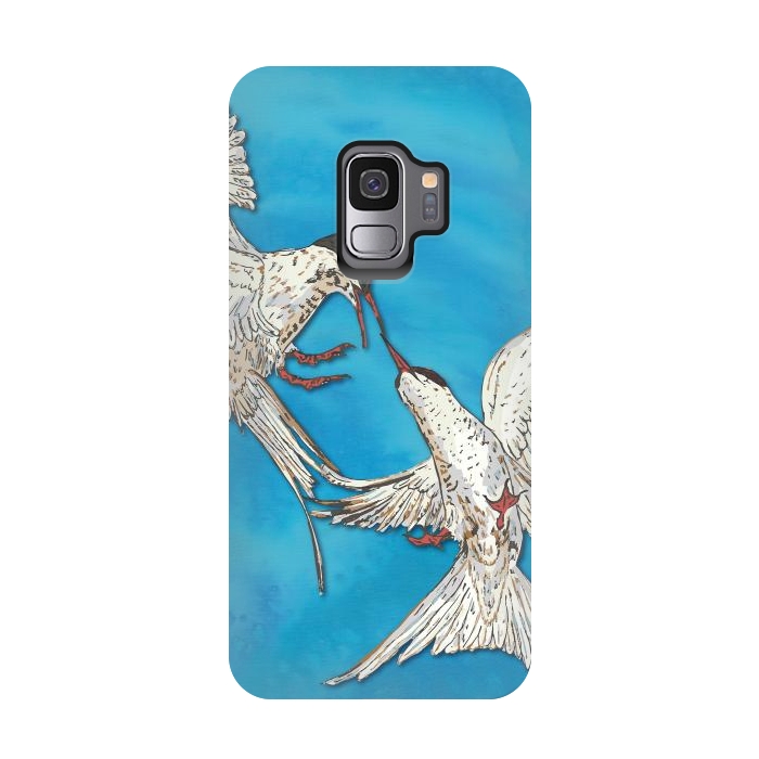 Galaxy S9 StrongFit Arctic Terns by Lotti Brown