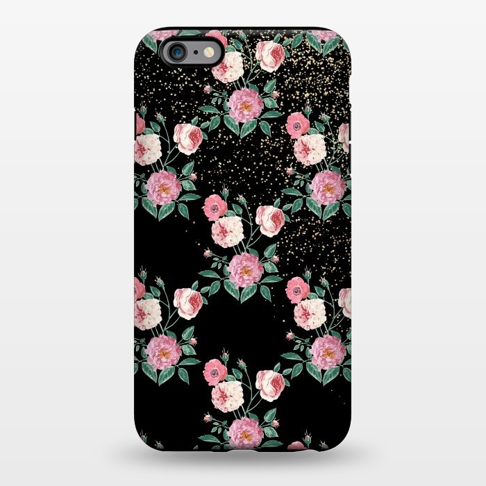iPhone 6/6s plus StrongFit Romantic peony floral and golden confetti design by InovArts