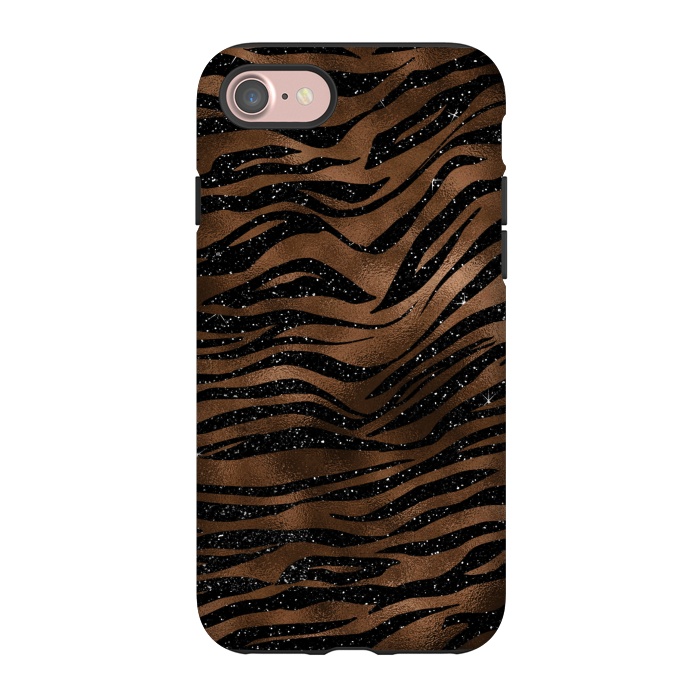 iPhone 7 StrongFit Jungle Journey - Copper Safari Tiger Skin Pattern  by  Utart