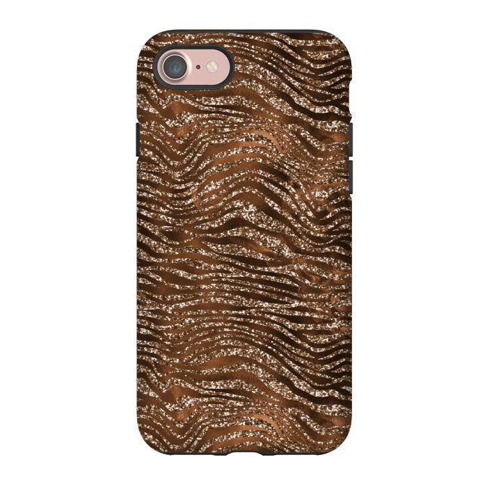 iPhone 7 StrongFit Jungle Journey - Copper Safari Tiger Skin Pattern 1 by  Utart