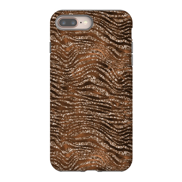 iPhone 7 plus StrongFit Jungle Journey - Copper Safari Tiger Skin Pattern 1 by  Utart