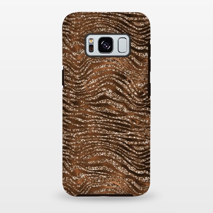 Galaxy S8 plus StrongFit Jungle Journey - Copper Safari Tiger Skin Pattern 1 by  Utart
