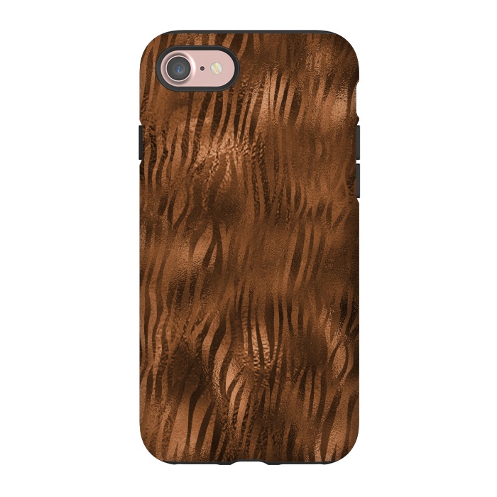 iPhone 7 StrongFit Jungle Journey - Copper Safari Tiger Skin Pattern 2 by  Utart