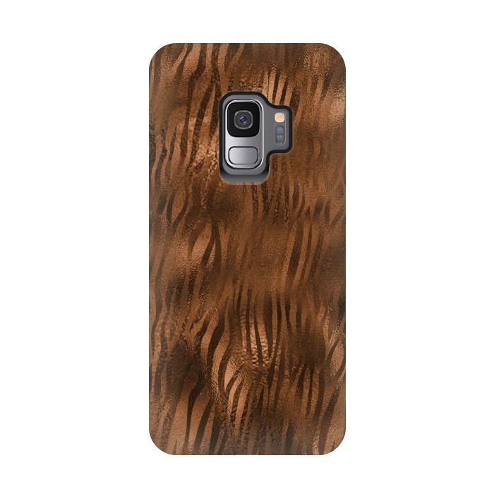 Galaxy S9 StrongFit Jungle Journey - Copper Safari Tiger Skin Pattern 2 by  Utart