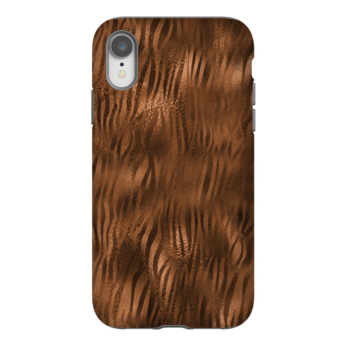 iPhone Xr StrongFit Jungle Journey - Copper Safari Tiger Skin Pattern 2 by  Utart