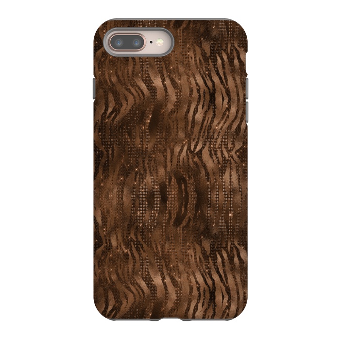 iPhone 7 plus StrongFit Jungle Journey - Copper Safari Tiger Skin Pattern 3 by  Utart
