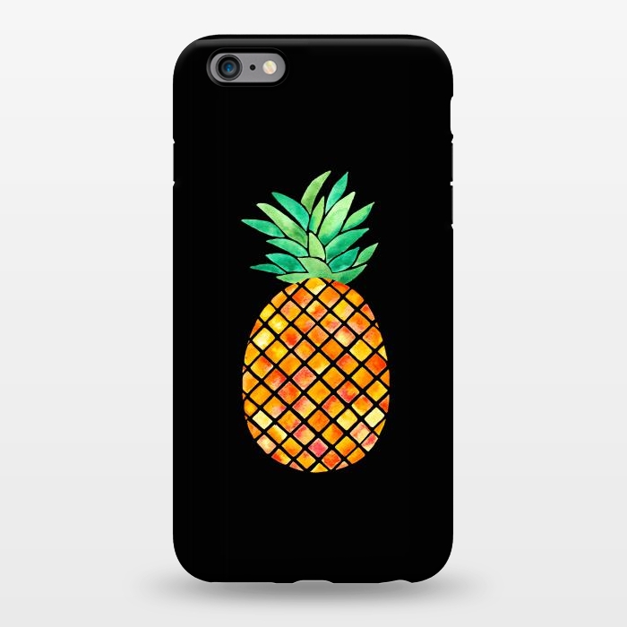 iPhone 6/6s plus StrongFit Pineapple On Black  by Amaya Brydon