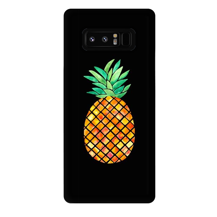 Galaxy Note 8 StrongFit Pineapple On Black  by Amaya Brydon