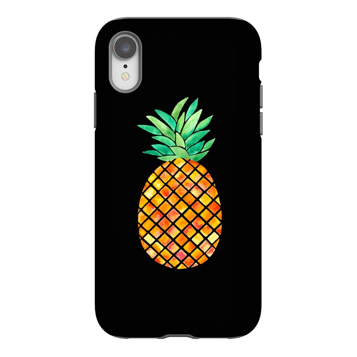 iPhone Xr StrongFit Pineapple On Black  by Amaya Brydon