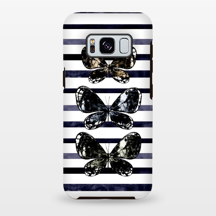 Galaxy S8 plus StrongFit Mottled Moth Stripes by Amaya Brydon