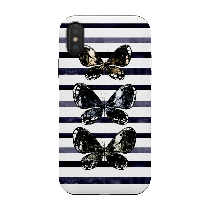 iPhone Xs / X StrongFit Mottled Moth Stripes by Amaya Brydon