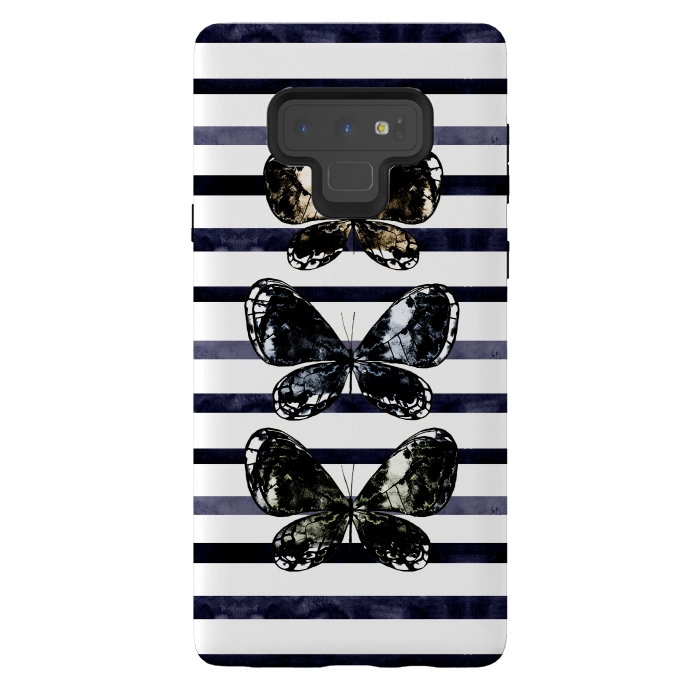 Galaxy Note 9 StrongFit Mottled Moth Stripes by Amaya Brydon