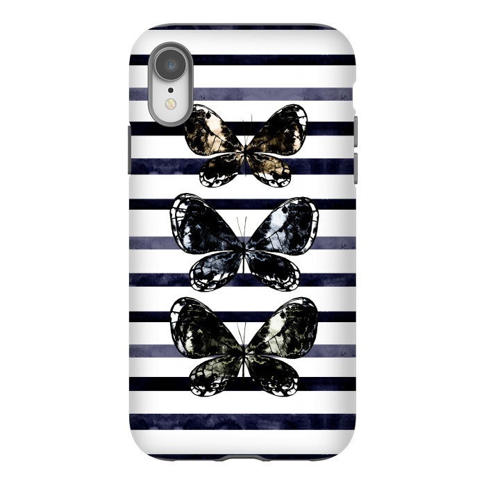iPhone Xr StrongFit Mottled Moth Stripes by Amaya Brydon
