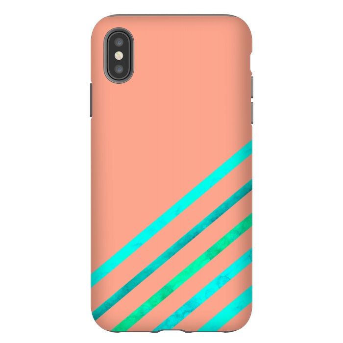 iPhone Xs Max StrongFit Peach Stripes by Amaya Brydon