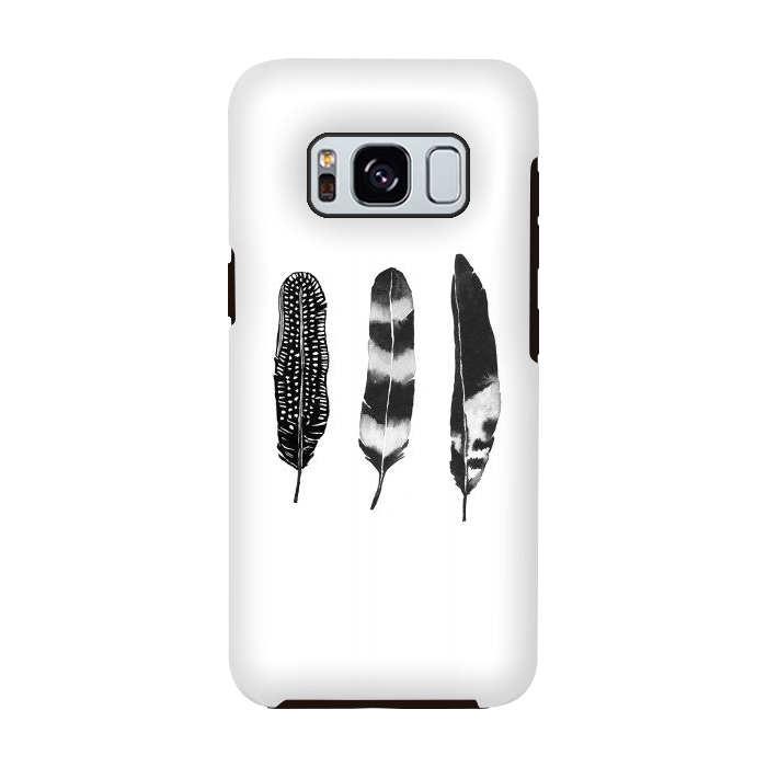 Galaxy S8 StrongFit Dark Feather by Amaya Brydon