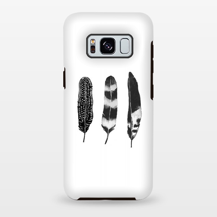 Galaxy S8 plus StrongFit Dark Feather by Amaya Brydon