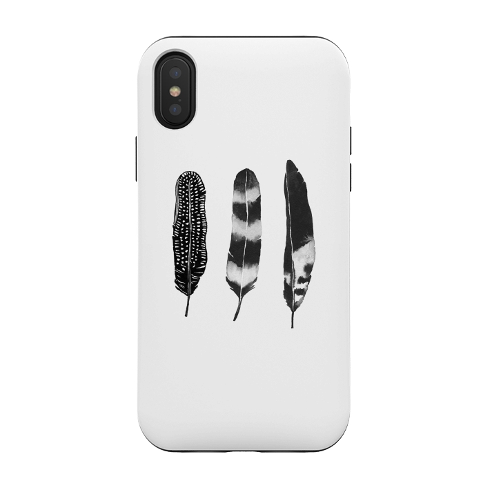 iPhone Xs / X StrongFit Dark Feather by Amaya Brydon