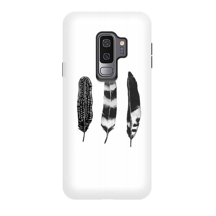 Galaxy S9 plus StrongFit Dark Feather by Amaya Brydon
