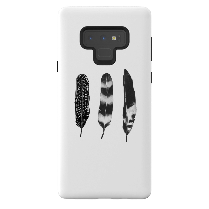 Galaxy Note 9 StrongFit Dark Feather by Amaya Brydon