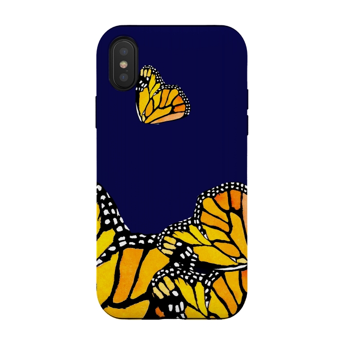iPhone Xs / X StrongFit Blue Butterfly by Amaya Brydon