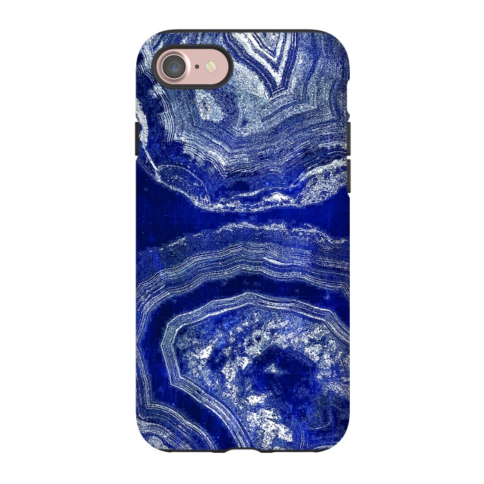 iPhone 7 StrongFit Indigo blue agate marble art by Oana 