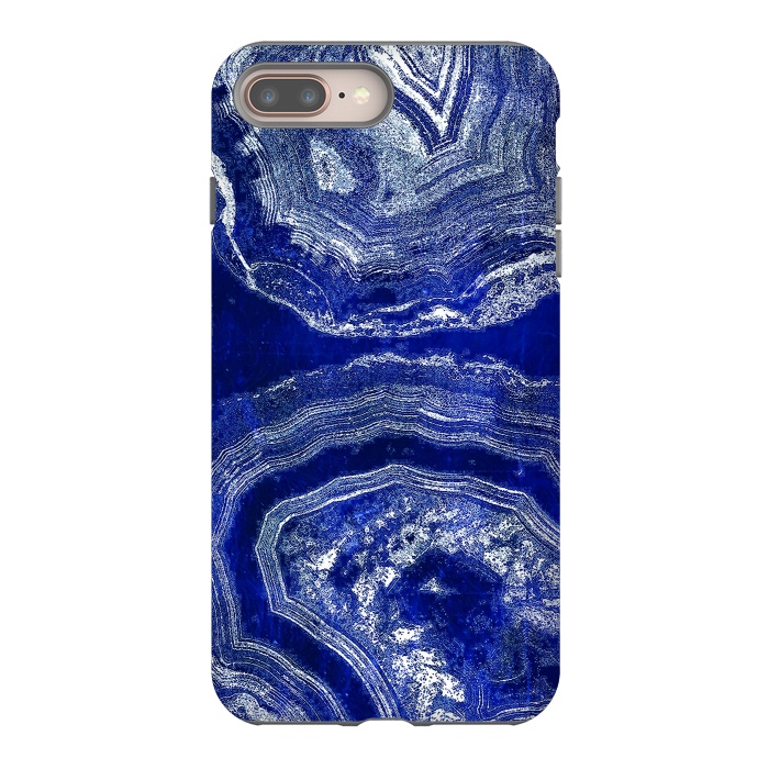 iPhone 7 plus StrongFit Indigo blue agate marble art by Oana 