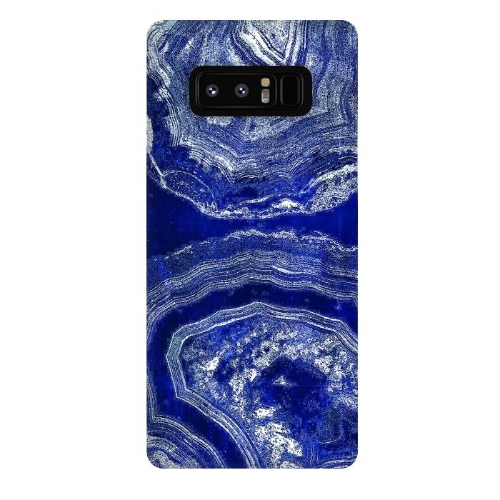 Galaxy Note 8 StrongFit Indigo blue agate marble art by Oana 
