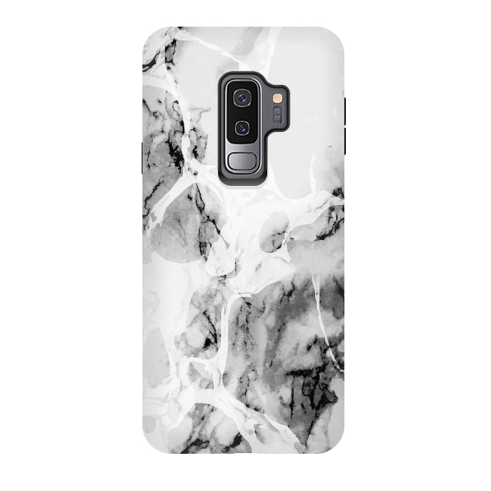 Galaxy S9 plus StrongFit Monochrome marble texture by Oana 