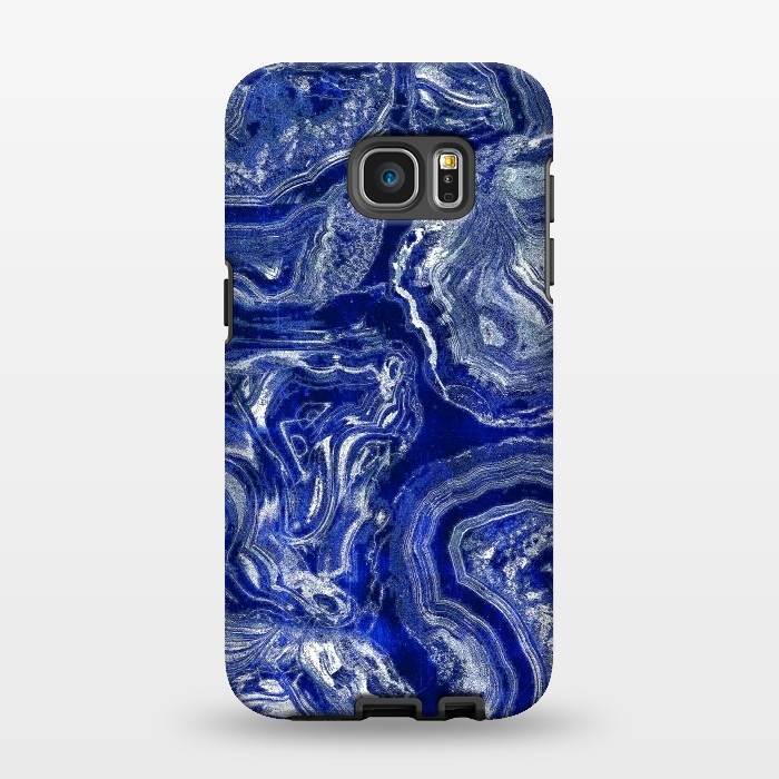 Galaxy S7 EDGE StrongFit Metallic indigo blue marble by Oana 